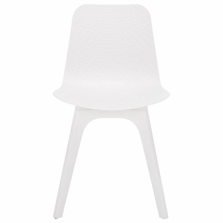SAFAVIEH 17.5 x 18.3 x 31.5 in. Damiano Molded Plastic Dining Chair - White, 2PK SFV6901A-SET2